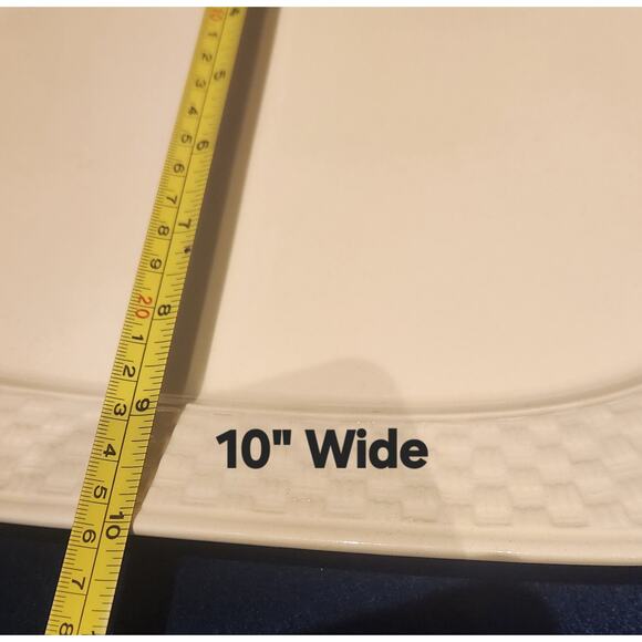 Nautica Bermuda Portugal Cream Basketweave 14.5 Oval Platter Octagonal Stoneware - Picture 5 of 5